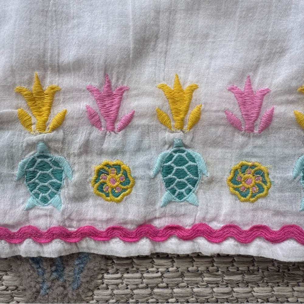Simply Southern NWT Women’s Embroidered Turtle Floral White Cotton Dress Sz XXL - Picture 5 of 9